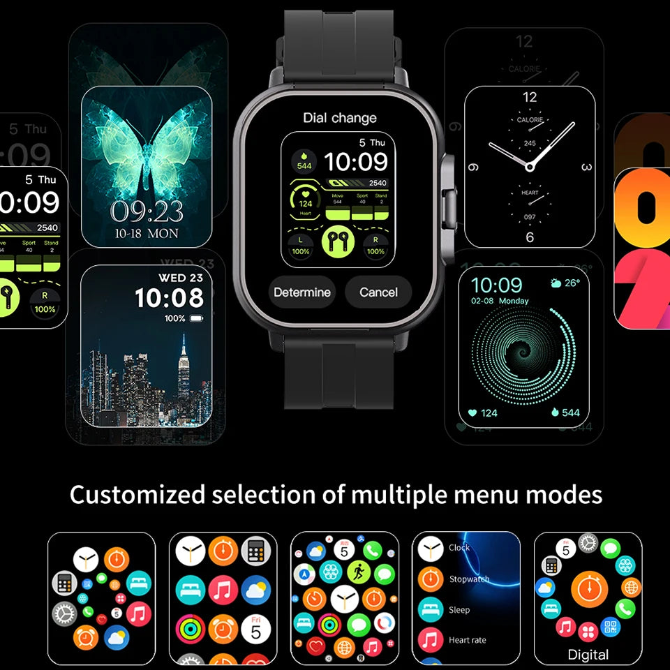 2024 Novo Smartwatch Earbuds 2 em 1 Fones de ouvido Bluetooth TWS sem fio para chamadas à prova d'água para pressão arterial Esportes Homens Mulheres Presente