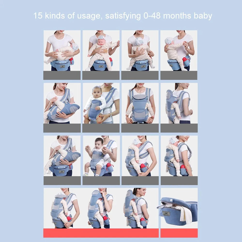 0-48M Porta-bebê ergonômico Mochila Porta-bebê infantil com assento na cintura Porta-bebê canguru ergonômico frontal para viagem