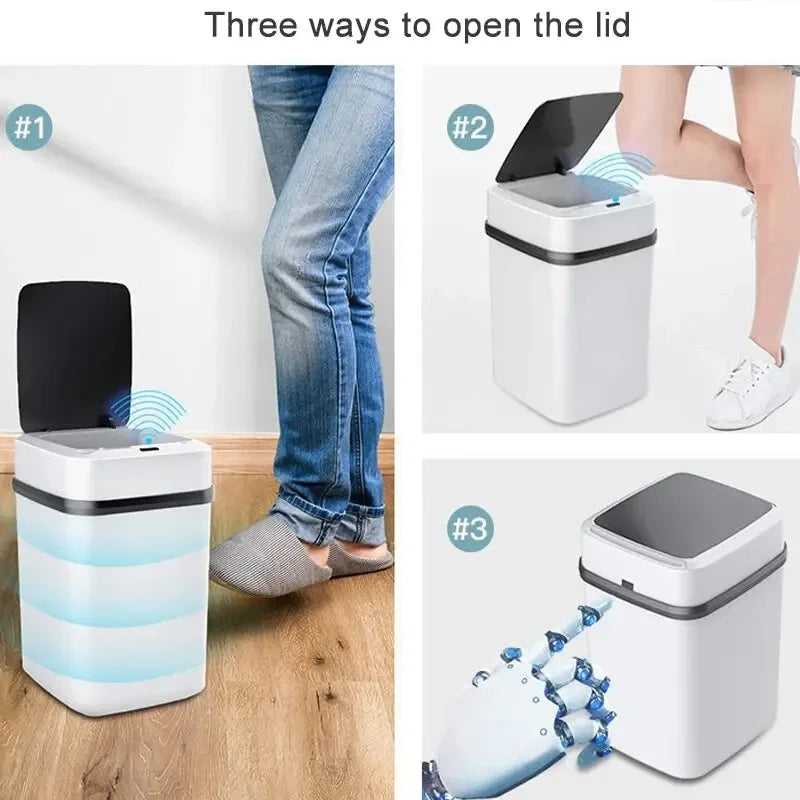 13L Lixeira inteligente Lixeira com sensor automático Lixeira elétrica Lixeira à prova d'água Lixeira para cozinha Banheiro Reciclagem Lixeira
