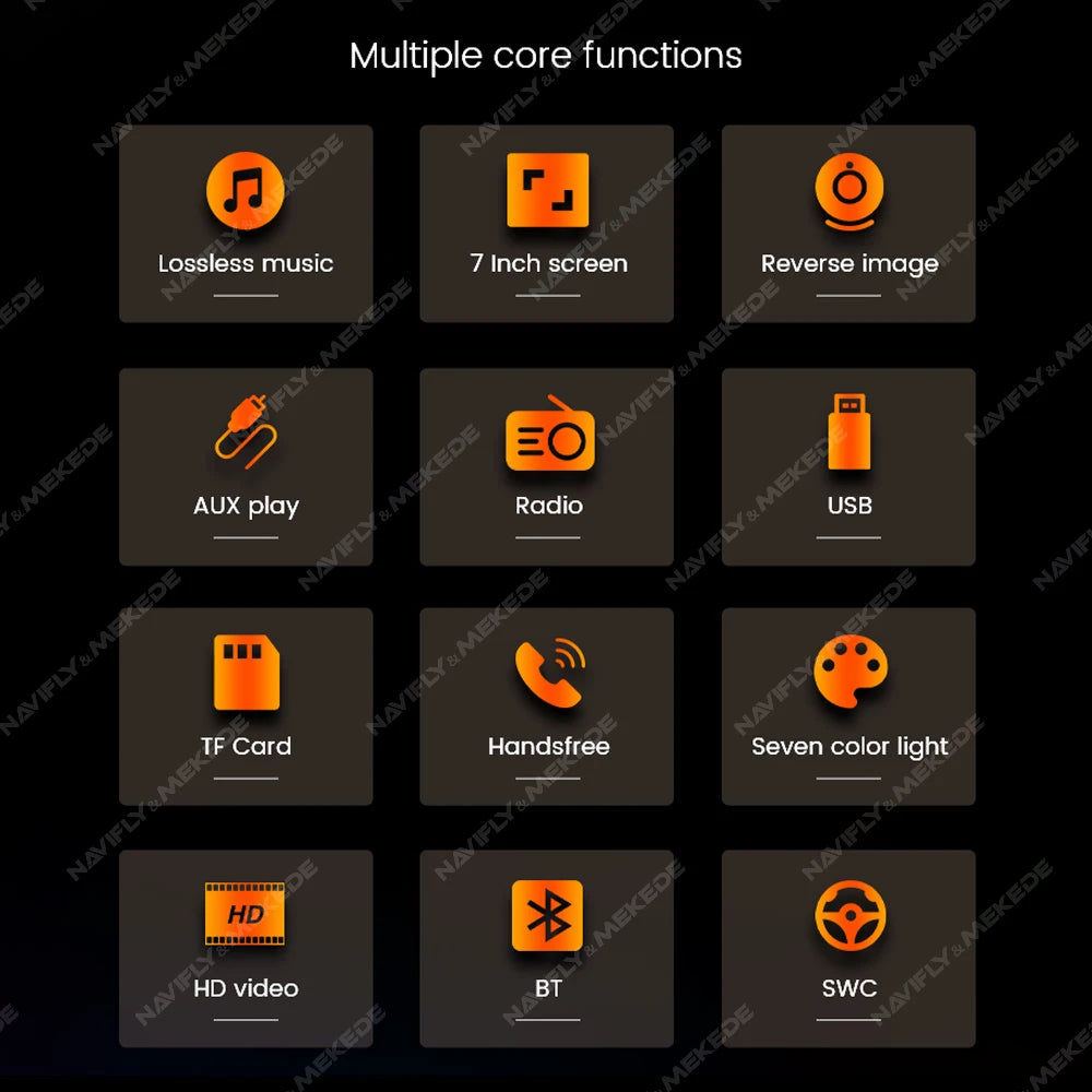 Sistema inteligente de tela sensível ao toque HD para carro Multimídia MP5 Player para câmera de ré com suporte universal SWC Mirror Link AUX-In
